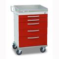 Cardinal Scale Cardinal Scale Whisper Cart- White Frame With 5 Red Drawers WC33669RED